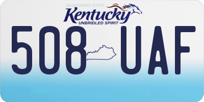 KY license plate 508UAF