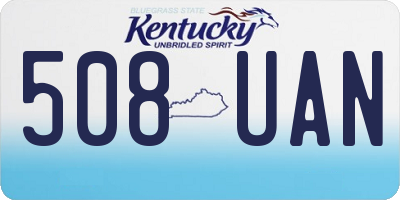 KY license plate 508UAN