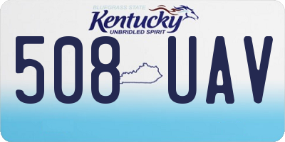 KY license plate 508UAV