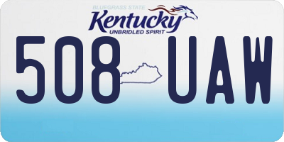 KY license plate 508UAW
