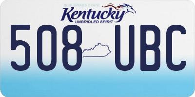 KY license plate 508UBC