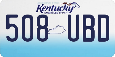 KY license plate 508UBD