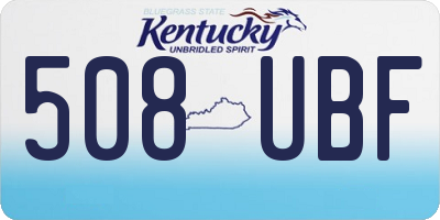 KY license plate 508UBF