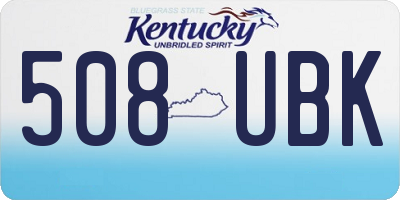 KY license plate 508UBK