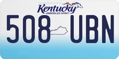 KY license plate 508UBN