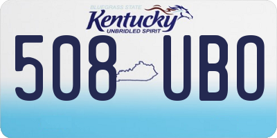 KY license plate 508UBO