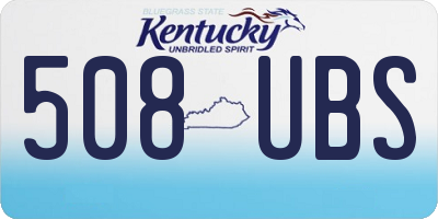 KY license plate 508UBS