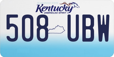 KY license plate 508UBW