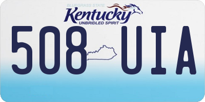 KY license plate 508UIA