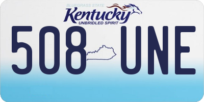 KY license plate 508UNE