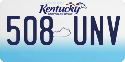 KY license plate 508UNV