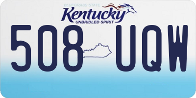 KY license plate 508UQW