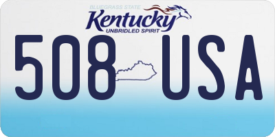 KY license plate 508USA