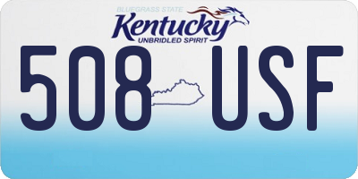 KY license plate 508USF