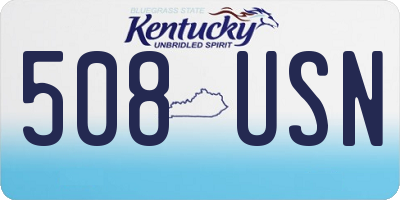 KY license plate 508USN