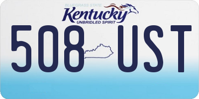 KY license plate 508UST