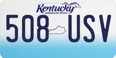 KY license plate 508USV