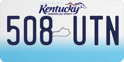 KY license plate 508UTN