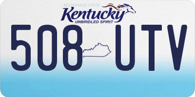 KY license plate 508UTV