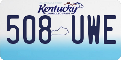 KY license plate 508UWE