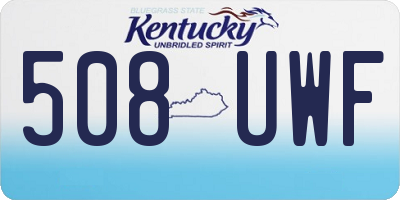 KY license plate 508UWF