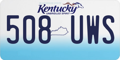 KY license plate 508UWS