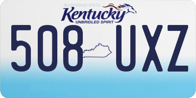 KY license plate 508UXZ