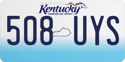 KY license plate 508UYS