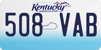 KY license plate 508VAB