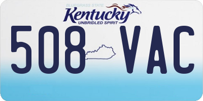 KY license plate 508VAC