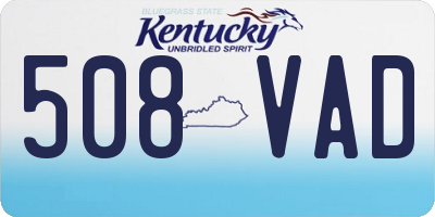 KY license plate 508VAD