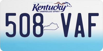 KY license plate 508VAF