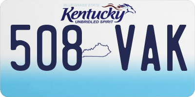 KY license plate 508VAK