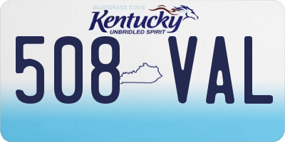 KY license plate 508VAL