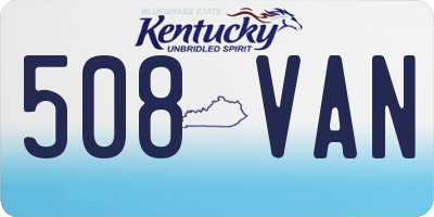 KY license plate 508VAN