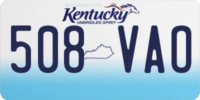 KY license plate 508VAO