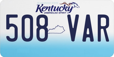 KY license plate 508VAR