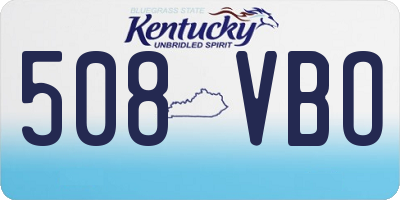 KY license plate 508VBO