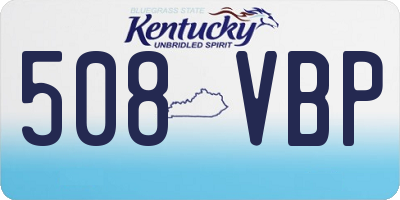 KY license plate 508VBP