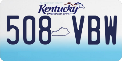 KY license plate 508VBW