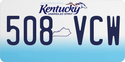 KY license plate 508VCW