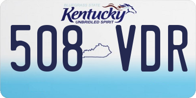 KY license plate 508VDR