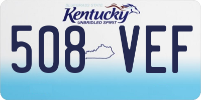 KY license plate 508VEF