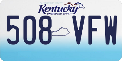 KY license plate 508VFW