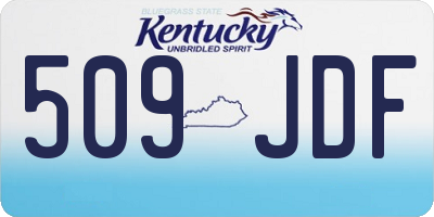 KY license plate 509JDF