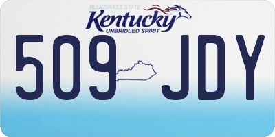 KY license plate 509JDY