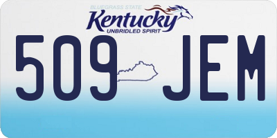 KY license plate 509JEM