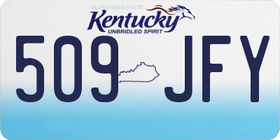 KY license plate 509JFY