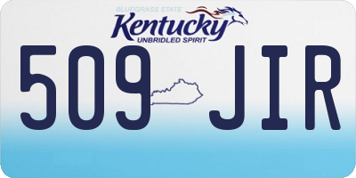 KY license plate 509JIR