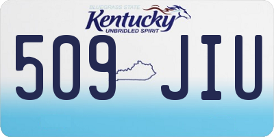 KY license plate 509JIU